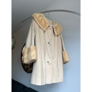Vintage 1950’s cashmere fur trim coat